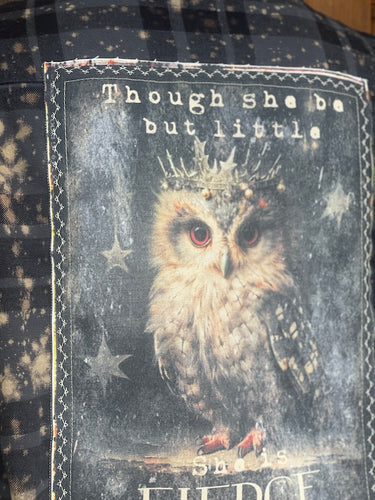 Though She Be But Little Art Flannel- Distressed Black